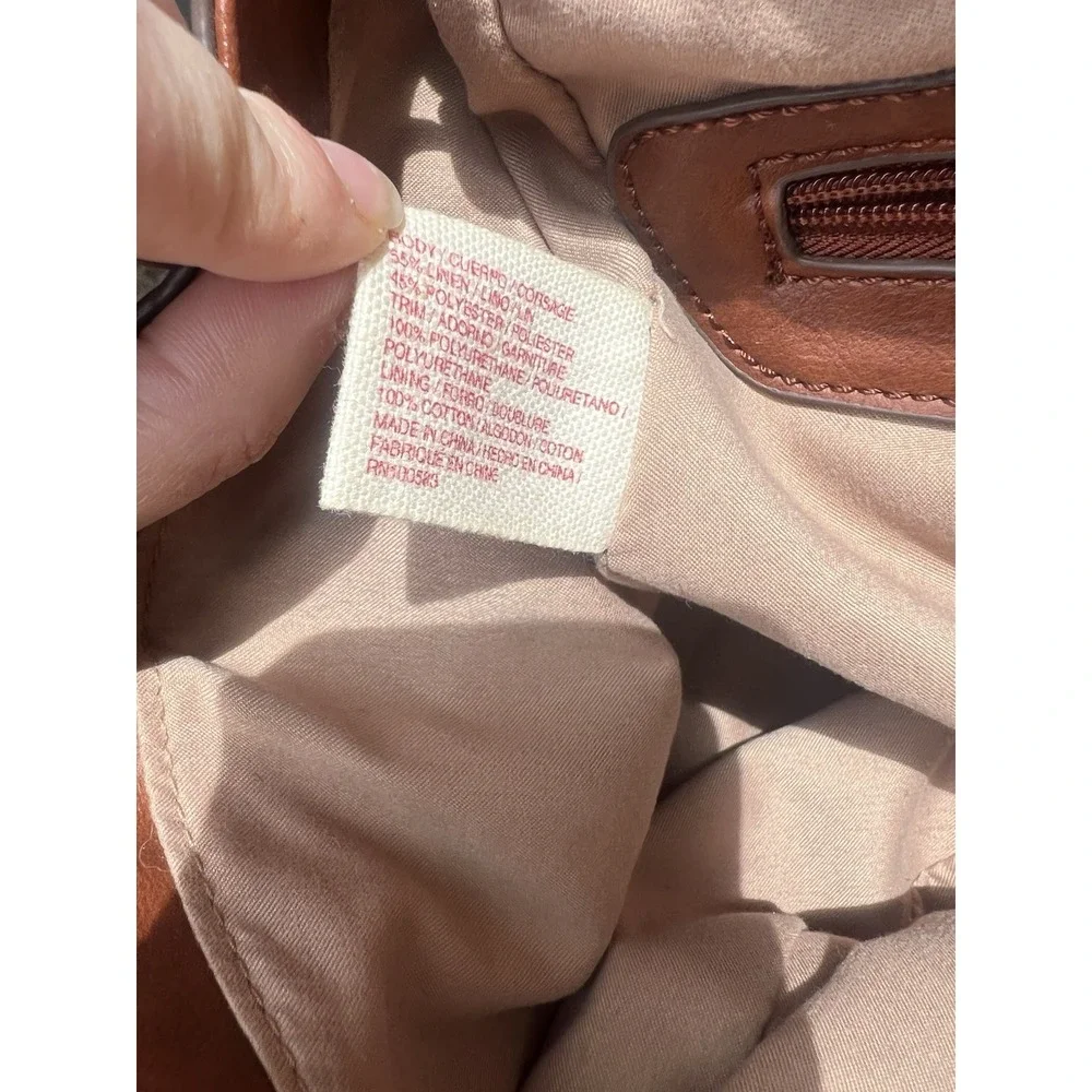 LUCKY BRAND Kendal Striped Woven Blend Backpack Rucksack Bag Shoulder Linen